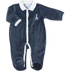 Vêtements Enfant Pyjamas / Chemises de nuit Trois Kilos Sept Pyjama naissance velours - Bleu marine Bleu