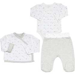 Vêtements Enfant Pyjamas / Chemises de nuit Trois Kilos Sept Kit naissance 3 pièces - Gris chiné Gris
