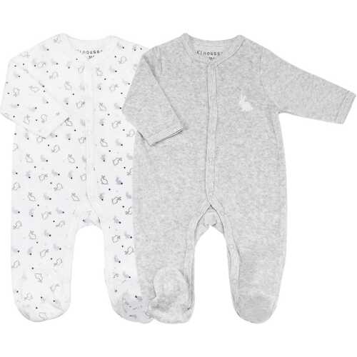 Vêtements Enfant Pyjamas / Chemises de nuit Linge de maison Lot pyjamas bébé - Velours lapinou Blanc