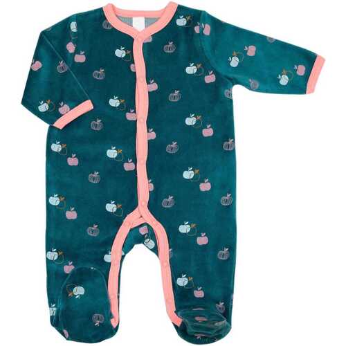 Vêtements Enfant Pyjamas / Chemises de nuit Trois Kilos Sept Pyjama bébé fille - Petites pommes Bleu