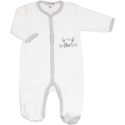 Vêtements Enfant Pyjamas / Chemises de nuit Trois Kilos Sept Pyjama bébé - Petit chaton Blanc