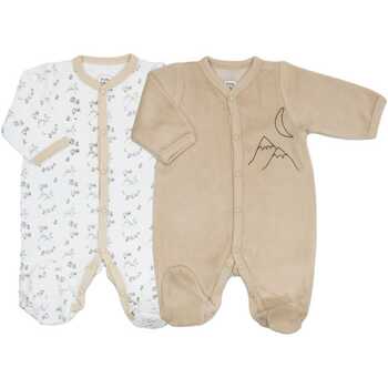 Vêtements Enfant Pyjamas / Chemises de nuit Trois Kilos Sept Lot pyjamas bébé - Montagnes & forêt Marron