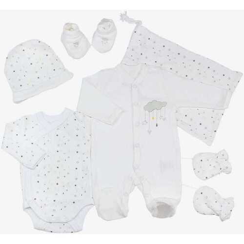 Vêtements Enfant Pyjamas / Chemises de nuit ADIDAS YEEZY BOOST 380 MIST 24.5cm Kit naissance coton - Poussière d'étoiles (6 pièces) Blanc