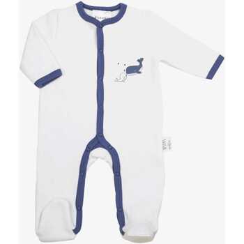 Vêtements Enfant Pyjamas / Chemises de nuit Trois Kilos Sept Pyjama naissance en molleton - Bisous salés Bleu