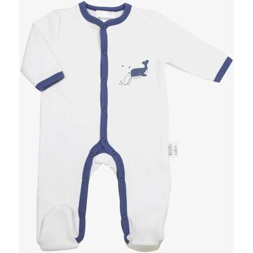 Vêtements Enfant Pyjamas / Chemises de nuit Dors Bien Pont Pyjama naissance en molleton - Bisous salés Bleu