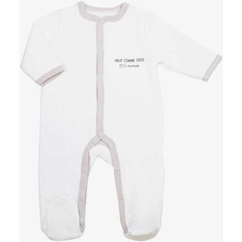 Vêtements Enfant Pyjamas / Chemises de nuit Dors Bien Pont Pyjama molleton bébé - Haut comme trois pommes Blanc