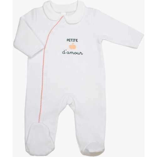 Vêtements Enfant Pyjamas / Chemises de nuit Linge de maison Pyjama naissance fille - Petite pomme Blanc