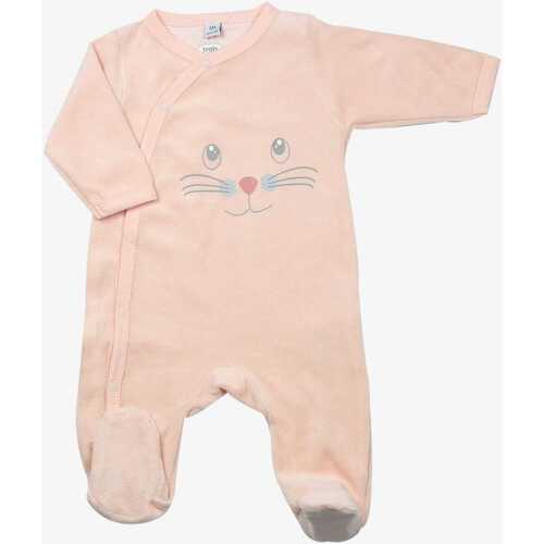 Vêtements Enfant Pyjamas / Chemises de nuit Trois Kilos Sept Pyjama naissance fille - Chaton Rose