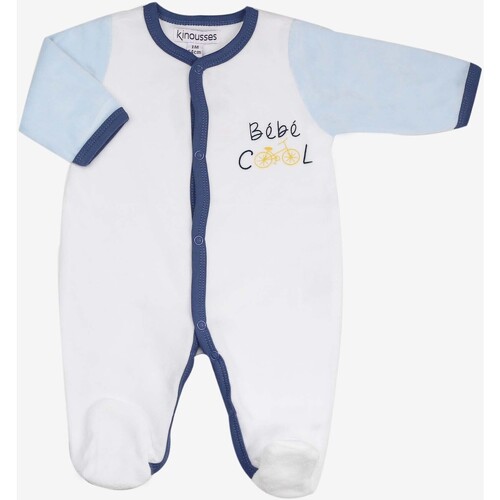 Vêtements Enfant Pyjamas / Chemises de nuit Trois Kilos Sept Pyjama naissance garçon - Bébé cool Blanc