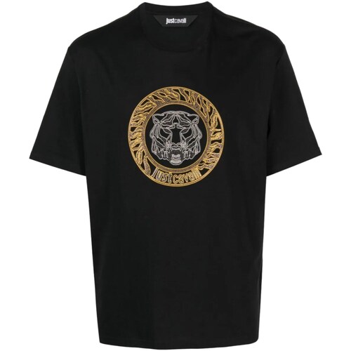 Vêtements Homme cropped t shirt with logo ea7 emporio armani t shirt Roberto Cavalli 75OAHE05-CJ110 Noir