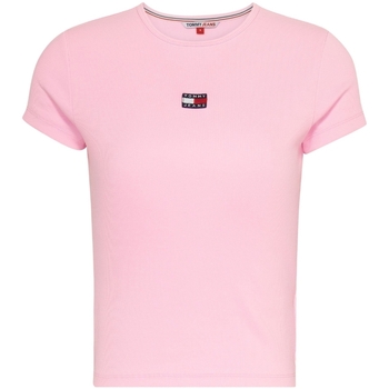 Vêtements Femme T-shirts & Polos Tommy Jeans T shirt femme  Ref 61194 TOB Rose