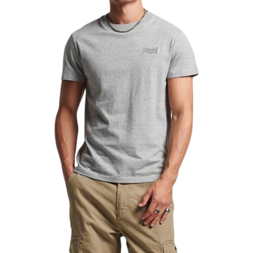 Vêtements Homme T-shirts manches courtes Superdry Tee shirt vintage logo Emb Gris