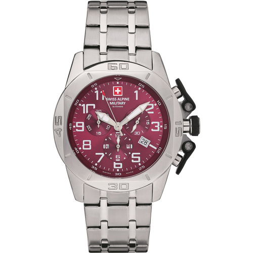 Swiss Military 7053.9135 Homme Montres Analogiques Swiss Alpine Military Swiss Military 7063.9136, Quartz, 45mm, 10ATM Argenté