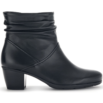 Chaussures Femme Bottines Gabor Bottine en cuir lisse à talon décroché bloc Noir