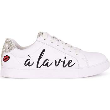 Chaussures Femme Baskets mode Bons baisers de Paname Le Temps des Cerises Vie à L'amour Blanc