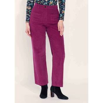 Vêtements Femme Pantalons Helvetica - Desi Pantalon large velours côtelé uni SAYA Violet