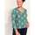 Vêtements Femme Tops / Blouses La Fiancee Du Mekong Top imprimé maille chaude boutonné EYAD Vert