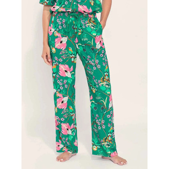 Vêtements Femme Pyjamas / Chemises de nuit Chemisier Imprimée Manches Pantalon pyjama imprimé fluide Ecovero LILLIUM Vert