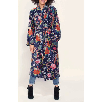 Vêtements Femme Manteaux Lauren Ralph Laukong Kimono long imprimé velours lisse KIMLO Bleu