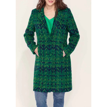 Vêtements Femme Manteaux Sacs à dos Manteau mi-long lainage fantaisie LENA Vert