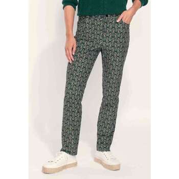 Vêtements Femme Pantalons Helvetica - Desi Pantalon velours lisse imprimé cigarette MARITA Vert