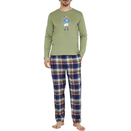 Vêtements Homme Pyjamas / Chemises de nuit Arthur Pyjama long coton Kaki