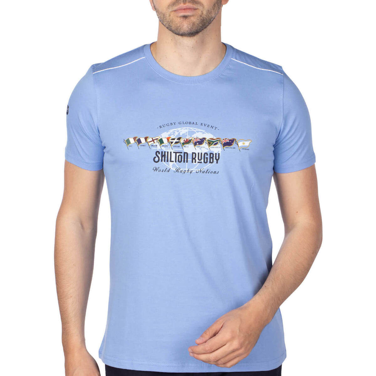 Vêtements Homme Xacus micro check tailored shirt Blau Tshirt rugby global event 