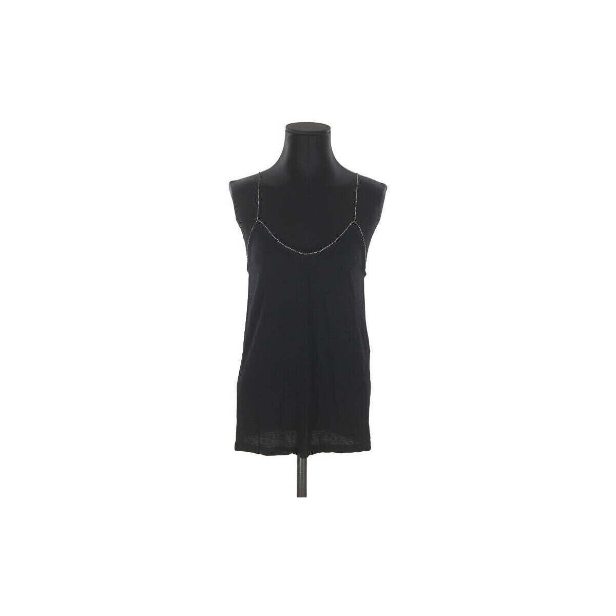 Vêtements Femme Débardeurs / T-shirts sans manche Saint Laurent Camisole en coton Noir