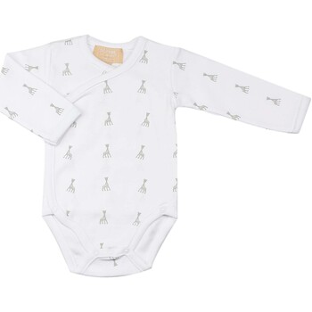 Sous-vêtements Enfant Bodys Trois Kilos Sept Body croisé bébé - Motif girafe Blanc