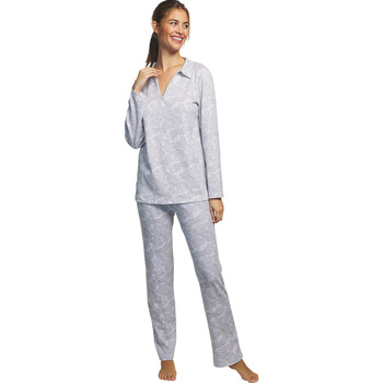 Vêtements Femme Pyjamas / Chemises de nuit Selmark Pyjama pantalon tunique manches longues Petalos Gris