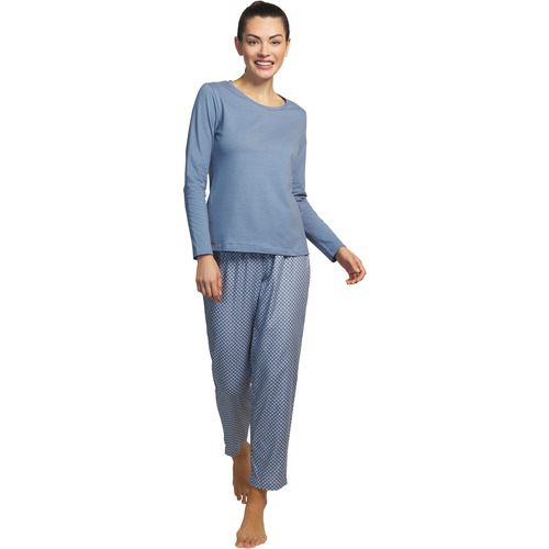 Vêtements Femme Pyjamas / Chemises de nuit Selmark Pyjama pantalon haut manches longues Corbatera Bleu