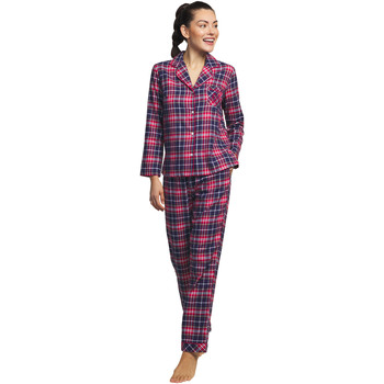Vêtements Femme Pyjamas / Chemises de nuit Selmark Pyjama pantalon chemise manches longues Big Family Bleu