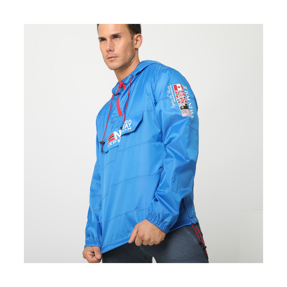 Vêtements Homme Vestes Geographical Norway BOOGEE Kway Homme Marine