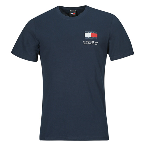 Vêtements Homme T-shirts manches courtes blue Tommy Jeans TJM SLIM ESSENTIAL FLAG TEE EXT Marine