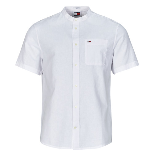 Vêtements Homme Chemises manches courtes Tommy XJ0 Jeans TJM REG MAO LINEN BLEND SS SHIRT Blanc