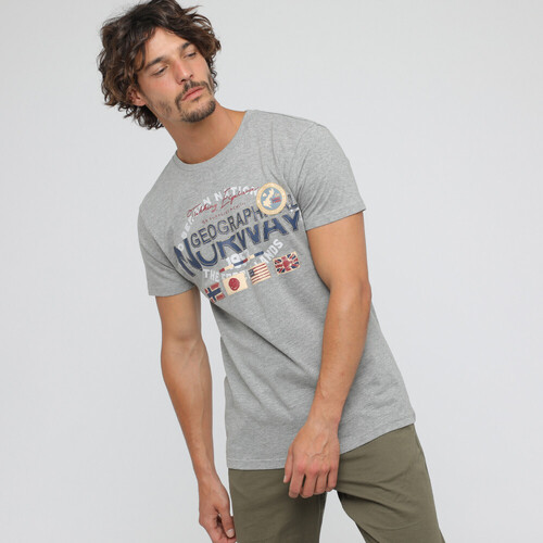 Vêtements Homme T-shirts & Polos Geographical Norway JARBONE t-shirt pour homme Gris
