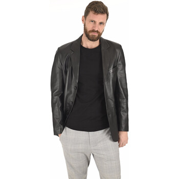 Vêtements Homme Vestes / Blazers La Canadienne Blazer agneau noir-024228 Noir