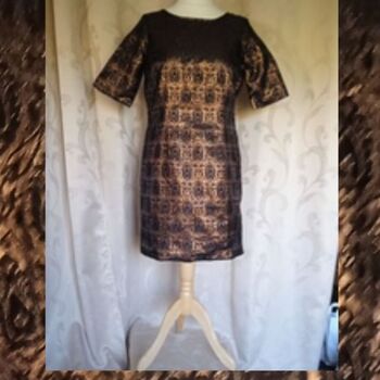 Vêtements Femme Robes courtes La Redoute robe neuve noir or La Redoute T 42/44 Doré