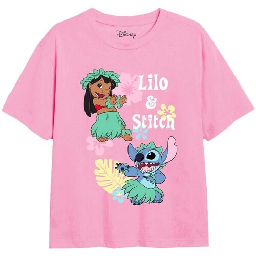 Vêtements Fille T-shirts manches longues Lilo & Stitch Hula Rouge
