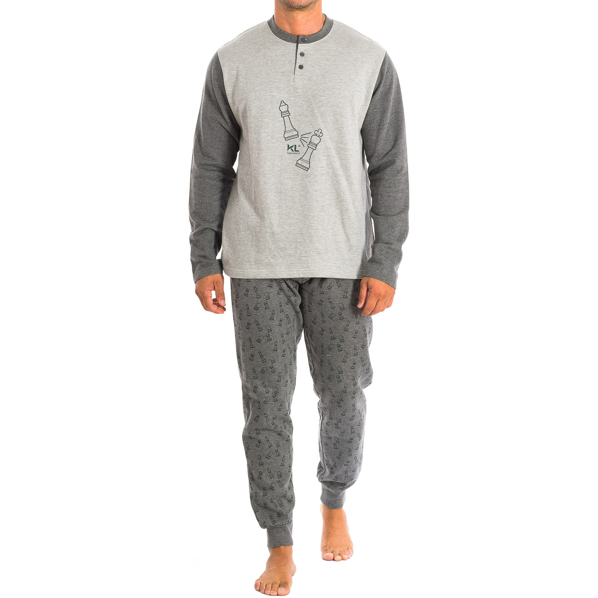 Vêtements Homme Pyjamas / Chemises de nuit Kisses&Love KL30173 Gris