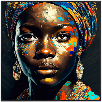 Maison & Déco Tapis de bain Signes Grimalt Peinture De Femme Africaine Noir