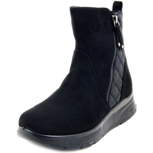Chaussures Femme Boots Mysoft Moyen : 3 à 5cm, Textile Waterproof , Zip- M552 Noir