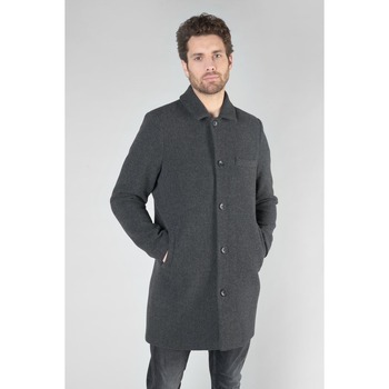 Vêtements Homme Manteaux Plat : 0 cmises Manteau mi-long dores à chevrons gris Noir