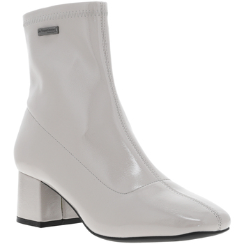 Chaussures Femme Bottines Les Tropéziennes par M Belarbi Boots zip talon décroché moyen Blanc