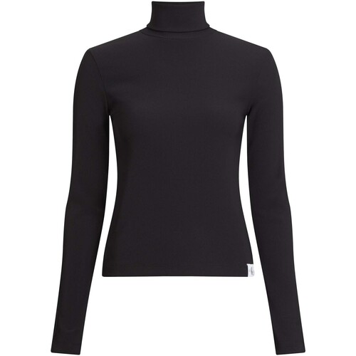 Vêtements Femme T-shirts & Polos Ck Jeans Tab Split Sleeve Rib Noir