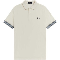 Vêtements Homme T-shirts & over Polos Fred Perry Fp Striped Cuff over Polo Shirt Beige