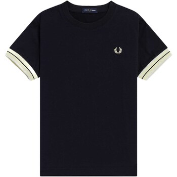 Vêtements Garçon T-shirts & Polos Fred Perry Fp Tipped Cuff T-Shirt Noir