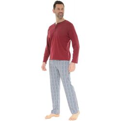 Vêtements Homme Pyjamas / Chemises de nuit Christian Cane PYJAMA LONG BORDEAUX DAUBIAS Rouge
