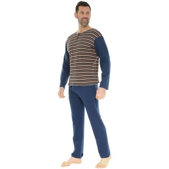 Vêtements Homme Pyjamas / Chemises de nuit Christian Cane PYJAMA LONG BLEU DARIUS Bleu