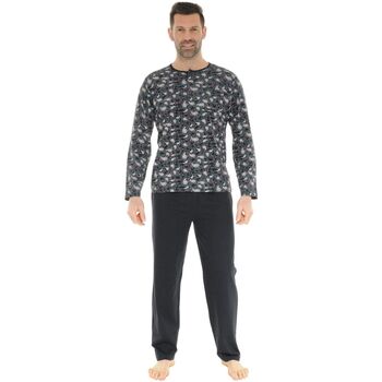 Vêtements Homme Pyjamas / Chemises de nuit Christian Cane PYJAMA LONG NOIR DONATIEN Noir